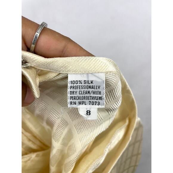 VTG Long Sleeve Silk Blouse Top Sz 8 Women's 80s Abstract - Picture 4 of 15